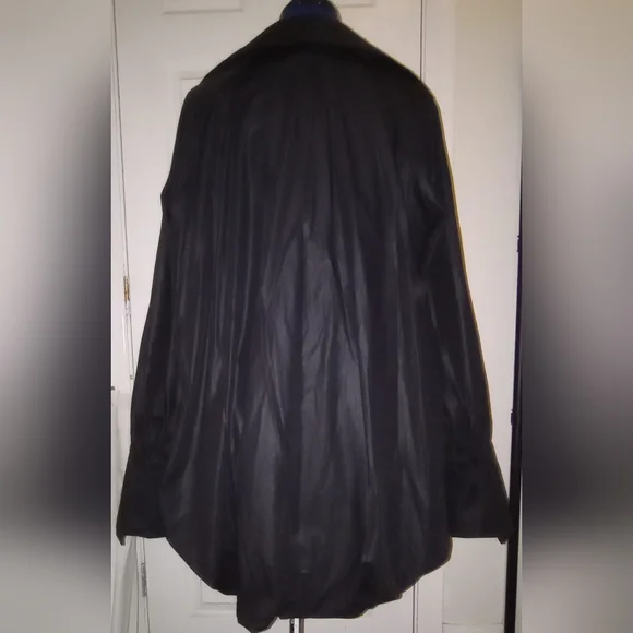 CQ by CQ (Caribbean Queen) Women's oversized S/M black puffy blouse polished - Picture 2 of 8